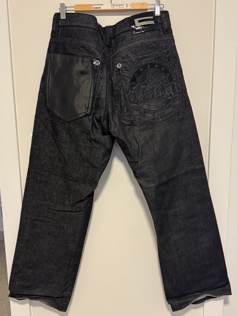 Coogi Luxe Black Denim Jeans – Size 34x32 (Y2K Embossed Designer Streetwear)